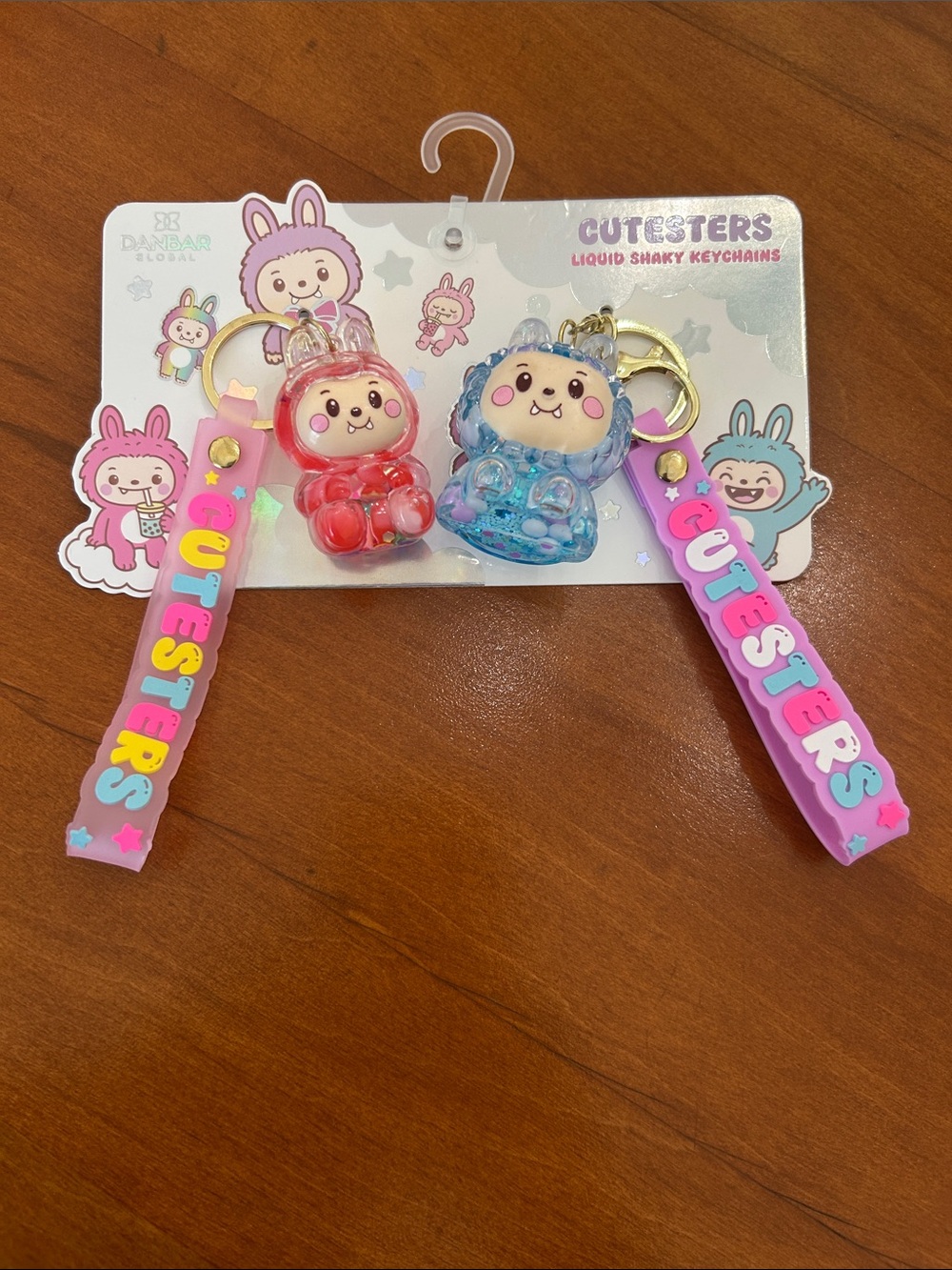 NWT Cutesters Liquid Shaky Keychain 2 Pack Collectible